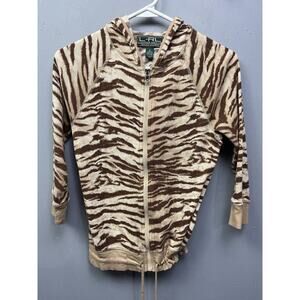 Lauren Active Lauren Ralph Lauren Full Zip Jacket Womens size small hooded Brown